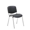 black PU fabric wipe clean meeting chair with chrome frame