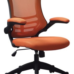 mesh office chair in orange mesh