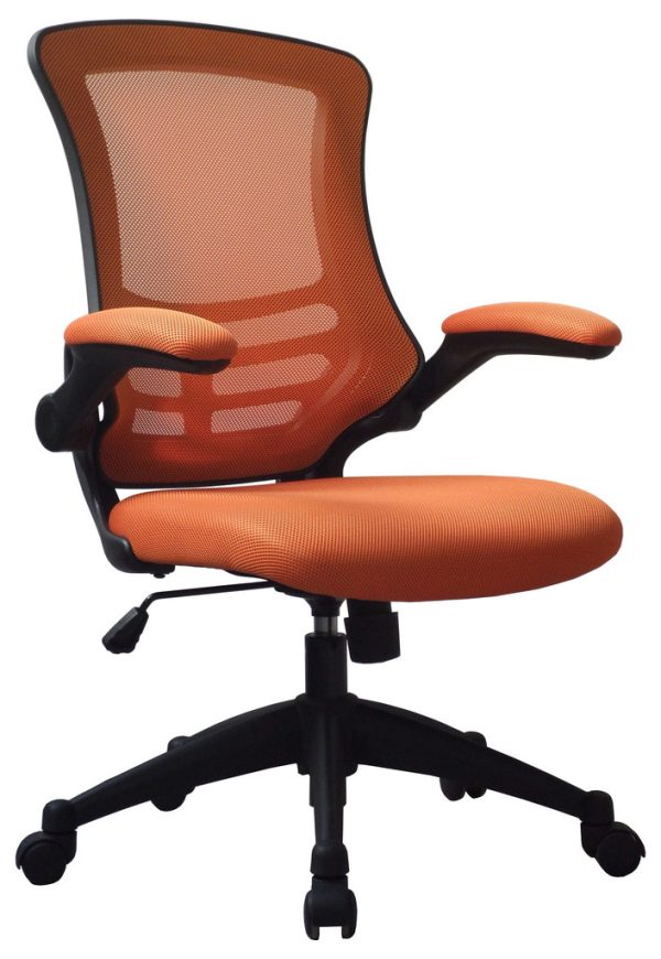 mesh office chair in orange mesh