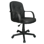 medium back leather faced executive office chair black leather