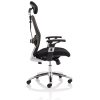 side view of office mesh chair black with chrome base