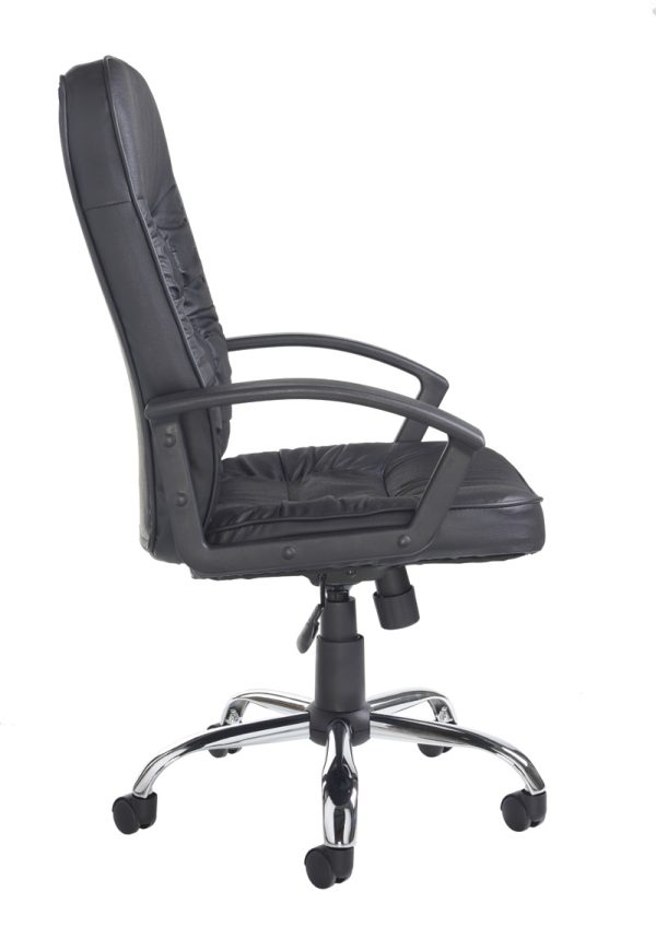 High Back Office Chair Ford Black Leather Faced - Image 3