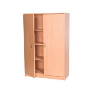 office cupboard in beech finished with door part open