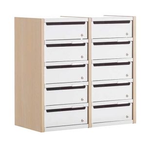 lockable office pigeon holes cabinet with 10 spaces