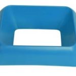 blue office recycling bin lid