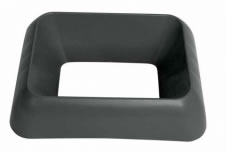 black plastic recycling bin lid