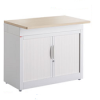 pigeon hole mailroom tambour door unit in silver and light wood top