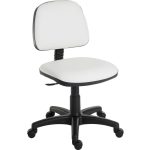 wipe clean office chair in white pU fabric