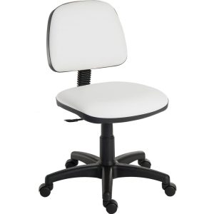 wipe clean office chair in white pU fabric