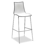 dining stools with white and anthracite set with chrome frame