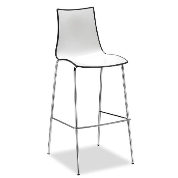 dining stools with white and anthracite set with chrome frame