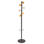 coat stand black with wooden hooks