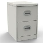 filing cabinet traffic white with 2 drawers