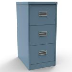 pastel blue filing cabinet with 3 drawers