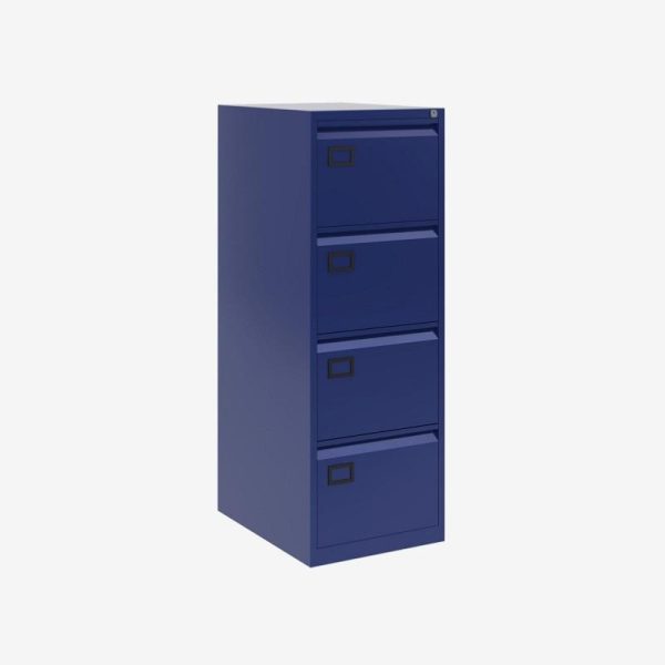 Office Filing Cabinet A Range 4 Drawer Dark Blue - Image 3