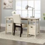 trestle style desk chalked chestnut