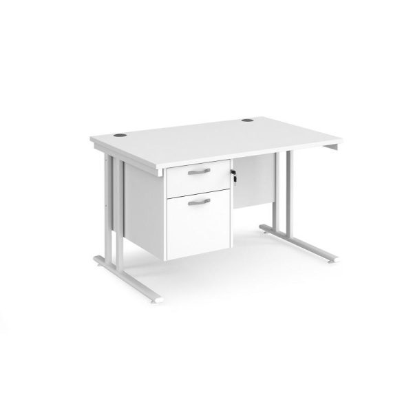 Office Straight Desk 1200 Cantilever Frame and  2 Drawer Pedestal Work 25 - Image 7