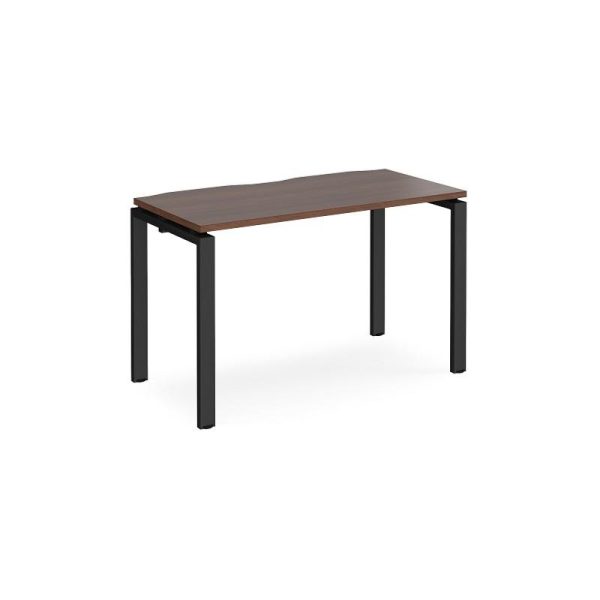 contemporary corporate office furniture with walnut desk top and black legs