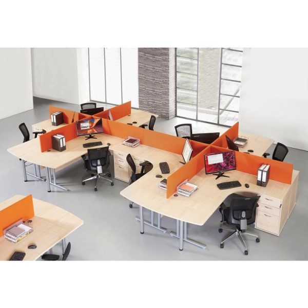 Office Desk High Pedestal Work H8 Beech - Image 2