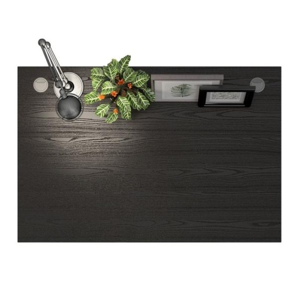 Alexis Office Desk 120cm Black Woodgrain With Silver Grey Legs - Image 4