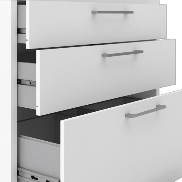 Alexis Office Storage Unit With Cupboard and 2 Shelves, 2 Drawers And 2 File Drawers White - Image 5