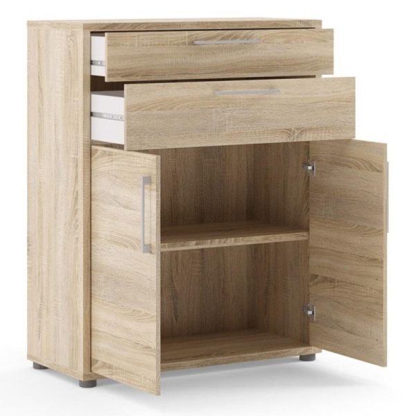 Alexis Office Storage Unit With Cupboard With 1 Shelf And 2 Drawers Oak - Image 2