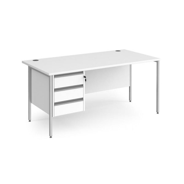 Straight Desk Maine 1600mm x 800mm H Frame With Three Drawers - Image 2