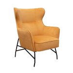 lounge chair in yellow fabric