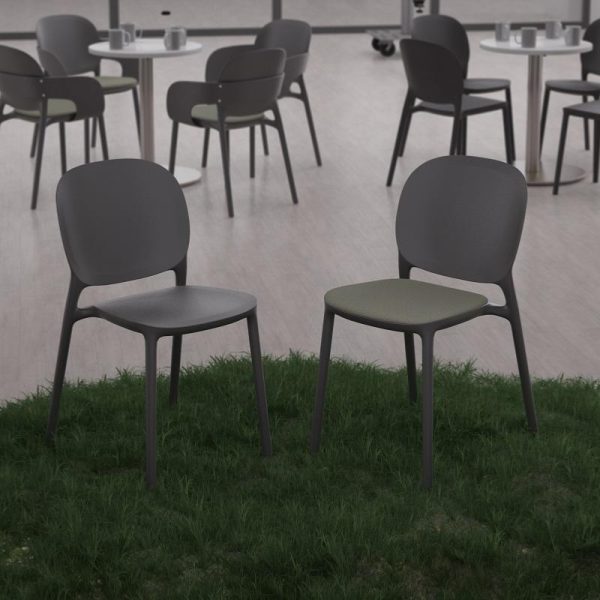 Florence Sustainable Chair With Arms Anthracite Grey - Image 5