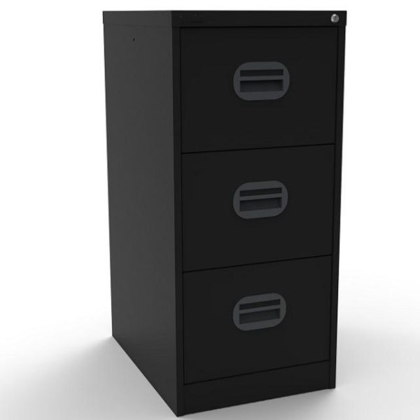 filing cabinet black with 3 drawers