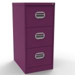 traffic purple filing cabinet with 3 drawers