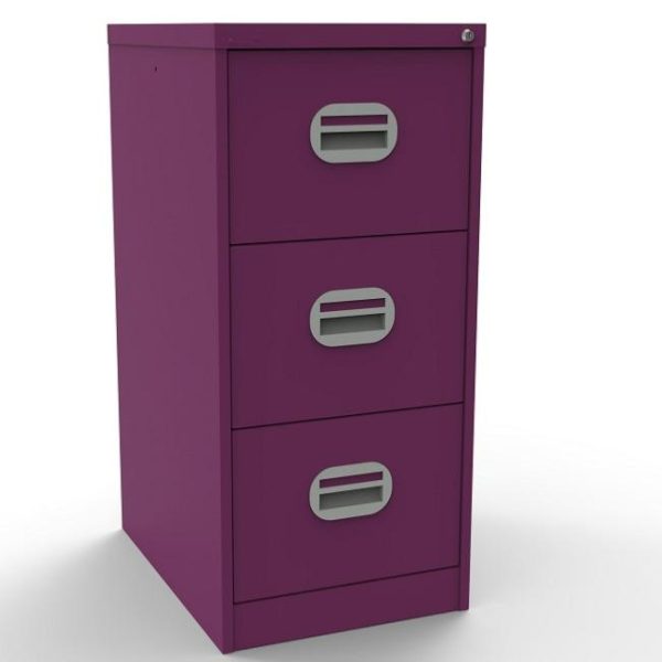 traffic purple filing cabinet with 3 drawers
