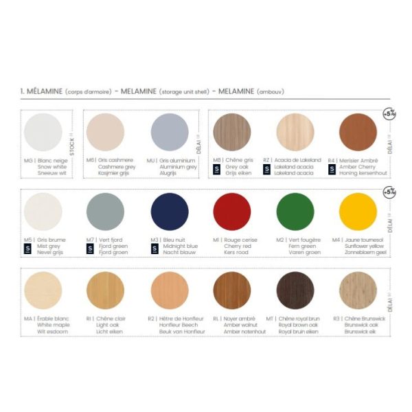 locker colour chart