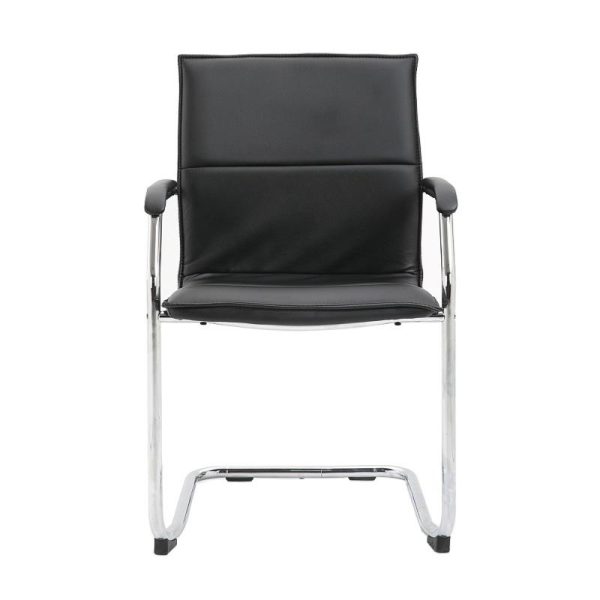 Meeting Chair Earth Black Or Grey Faux Leather - Image 4