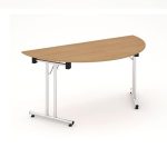 semicircular meeting table oak table top
