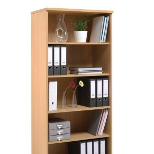 office bookcase with 4 shelves in beech wood finish