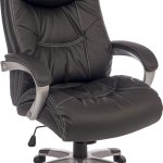 luxury executive office chair in black leather look upholstery