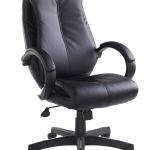 black leather faced office chair