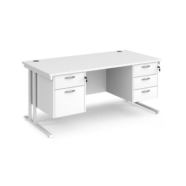 Office Straight Desk 1600 Cantilever Frame With 2 And 3 Drawer Pedestal Work 25 - Image 6