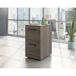 2 drawer office filing desk pedestal in elm finish