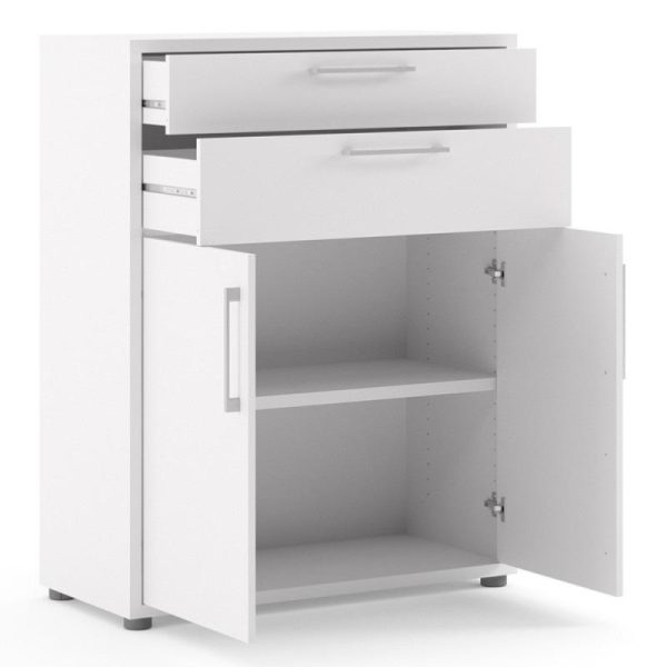 Alexis Office Storage Unit With Cupboards and Drawers White - Image 2