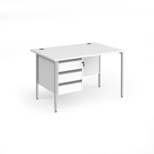Straight Desk Maine 1200mm x 800mm H Frame With Three Drawers - Image 2