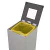 open top of bin showing liner and yellow bin bag