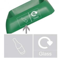 green recycling bin lid with Glass lettering