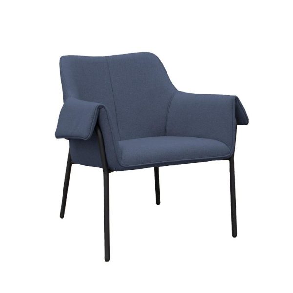 blue fabric reception lounge chair