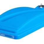 confidential office recycling bin lid blue with slot and lock