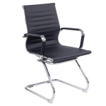 contemporary black visitor chair with chrome frame