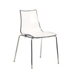 cafe chair with white seat and graphite back with chrome frame
