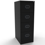 black office filing cabinets with 4 drawers