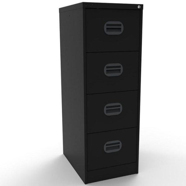 black office filing cabinets with 4 drawers